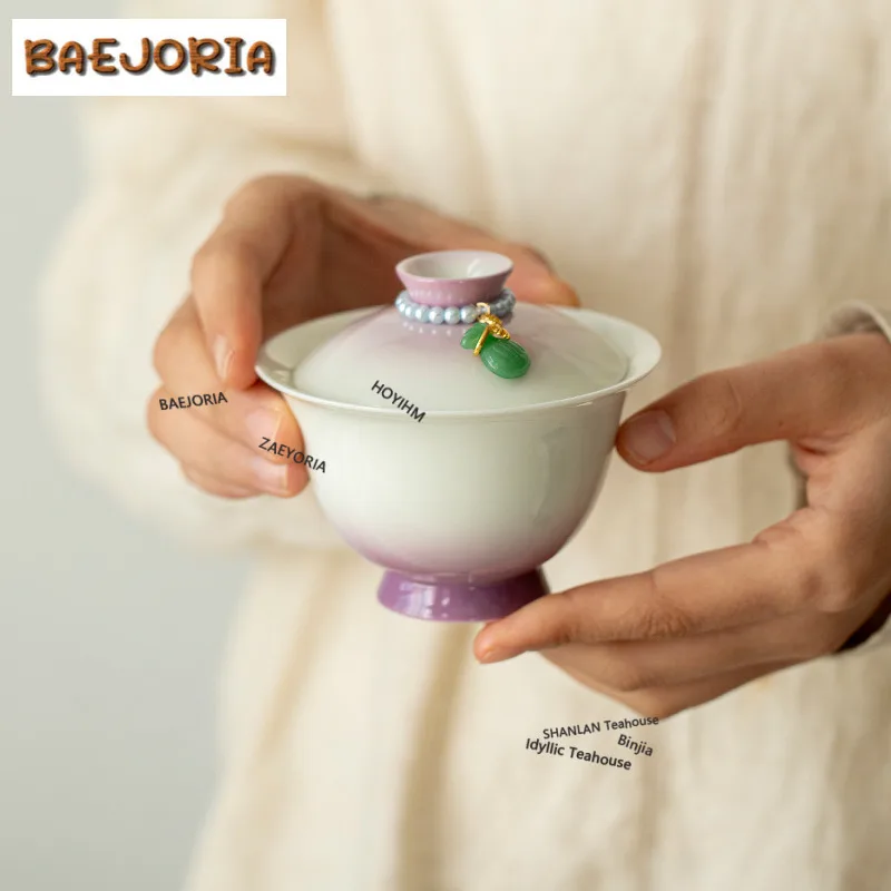 140ml Gradient Color High Foot Gaiwan Ancient Tea Tureen Tea Bowl With Lid Kit Tea Brewing Cover Bowl Cafes Accessories Craft
140ml Gradient Color High Foot Gaiwan Ancient Tea Tureen Tea Bowl With Lid Kit Tea Brewing Cover Bowl Cafes Accessories Craft