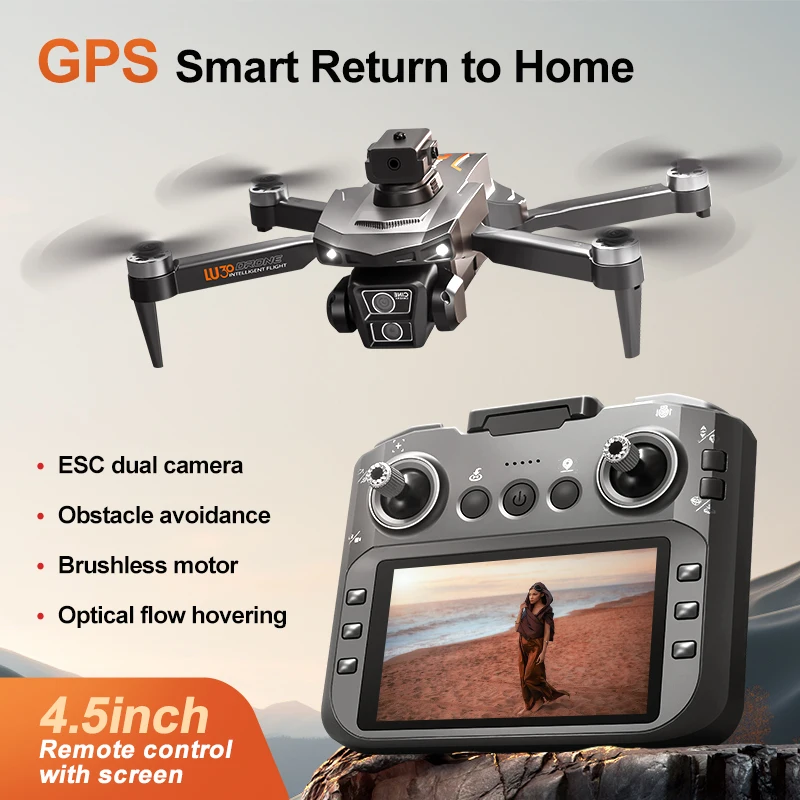 LU30 GPS Дрон Профессиональная 6K HD камера с экраном Складной радиоуправляемый вертолет для предотвращения препятствий Бесщеточный 5G WIFI FPV RC Дрон Игрушка
LU30 GPS Дрон Профессиональная 6K HD камера с экраном Складной радиоуправляемый вертолет для предотвращения препятствий Бесщеточный 5G WIFI FPV RC Дрон Игрушка