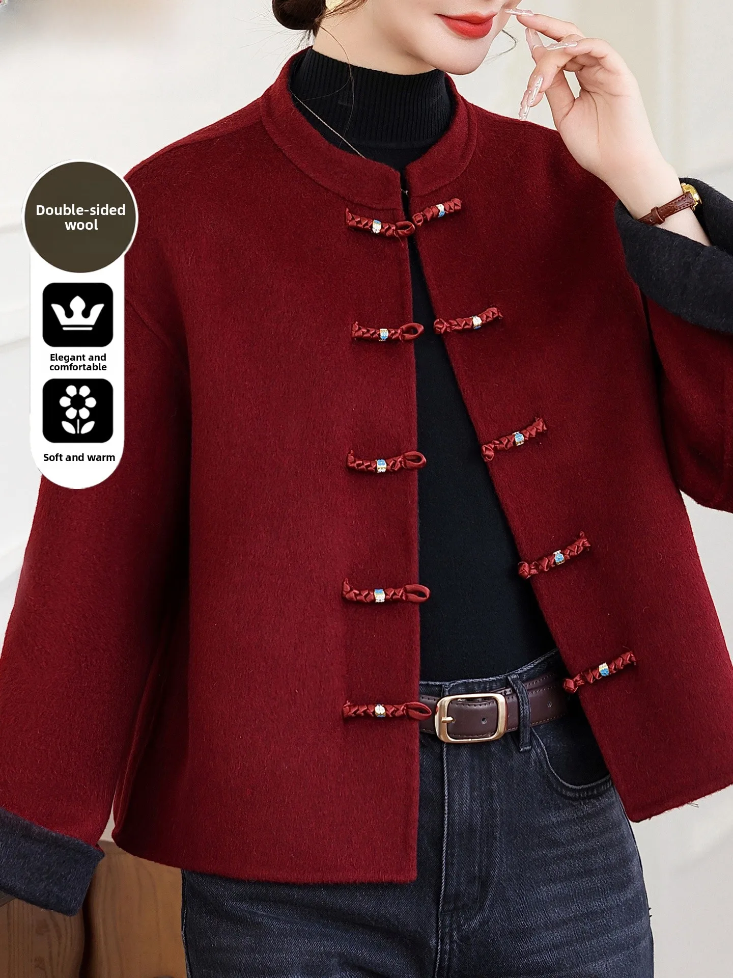 New Chinese Sle Double-Faced Camere Woolen Coat for Older Women Warm Thiened Winter Outerwear for Wedding Banquet
New Chinese Sle Double-Faced Camere Woolen Coat for Older Women Warm Thiened Winter Outerwear for Wedding Banquet