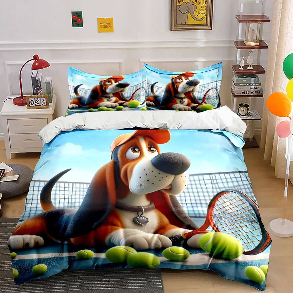 Adorable dog on tennis court Pattern Duvet Cover Set Digital Print Colorful Polyester Bedding with Zipper Closur for kids gifts
Adorable dog on tennis court Pattern Duvet Cover Set Digital Print Colorful Polyester Bedding with Zipper Closur for kids gifts