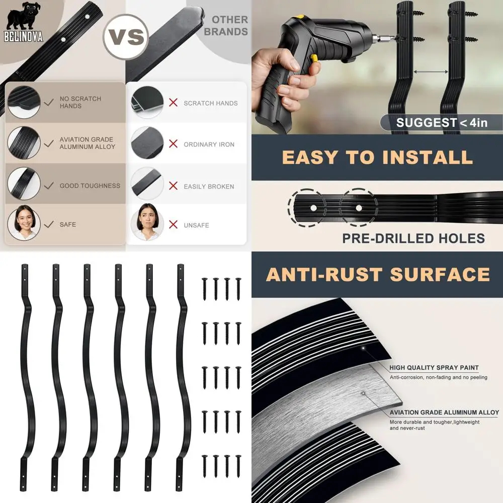 50-Pack Curved Balusters for Deck Railing, 32.25x1 Staircase Support with Screws, Outdoor Stair Porch (Shiny Black)
50-Pack Curved Balusters for Deck Railing, 32.25x1 Staircase Support with Screws, Outdoor Stair Porch (Shiny Black)