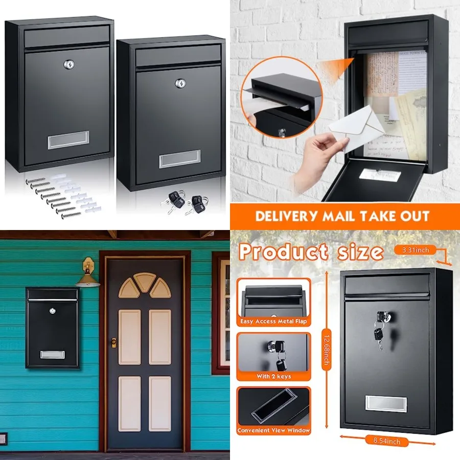 2 Pcs Mailboxes for Outside Wall Mount Large Donation Suggestion Box for Mailbox Postbox Letters Newspapers Rust Proof with Slo
2 Pcs Mailboxes for Outside Wall Mount Large Donation Suggestion Box for Mailbox Postbox Letters Newspapers Rust Proof with Slo