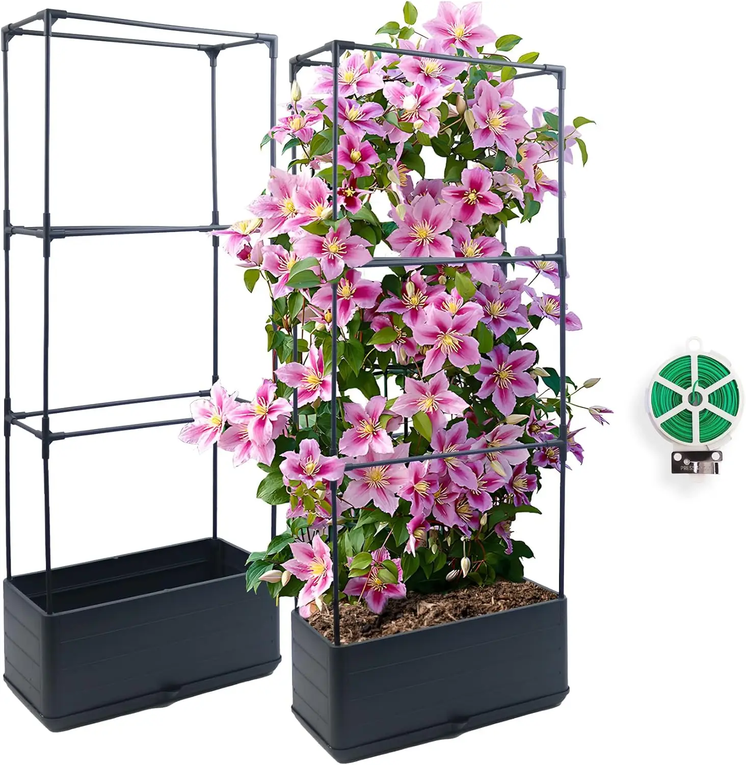 2Pack Raised Garden Bed Planter Boxe with Trellis, 43.4" Self Watering Tomato Raised Planter Box with Trellis for Climbi
2Pack Raised Garden Bed Planter Boxe with Trellis, 43.4" Self Watering Tomato Raised Planter Box with Trellis for Climbi