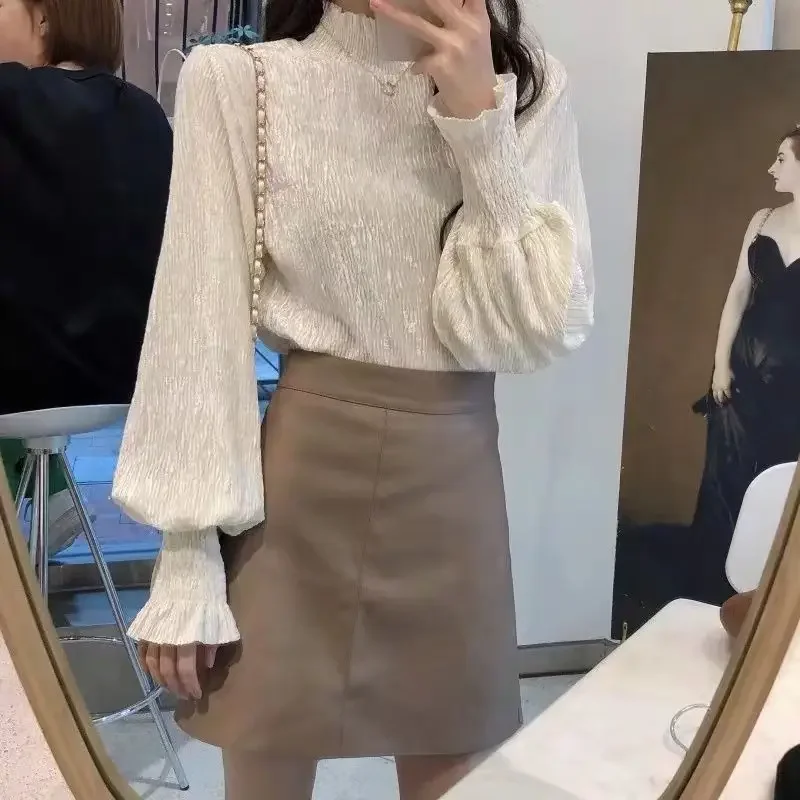 New Spring Fashion Half High Collar Panel Bubble Sleeve Top Temperament Commuter Loose Fit Women's Unique Long Sleeve
New Spring Fashion Half High Collar Panel Bubble Sleeve Top Temperament Commuter Loose Fit Women's Unique Long Sleeve