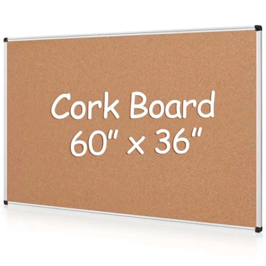 Extra Large Cork Bulletin Board 60" X 36" Silver Aluminum Framed 5'x3' Corkboard for Wall Wall Mounted Notice Pin Board with 18
Extra Large Cork Bulletin Board 60" X 36" Silver Aluminum Framed 5'x3' Corkboard for Wall Wall Mounted Notice Pin Board with 18