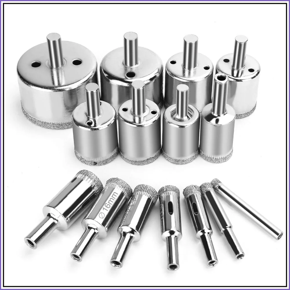 15Pcs Diamond Drill Bits for Ceramic, Glass, Marble, Granite - 6mm to 50mm Hole Saw Set
15Pcs Diamond Drill Bits for Ceramic, Glass, Marble, Granite - 6mm to 50mm Hole Saw Set
