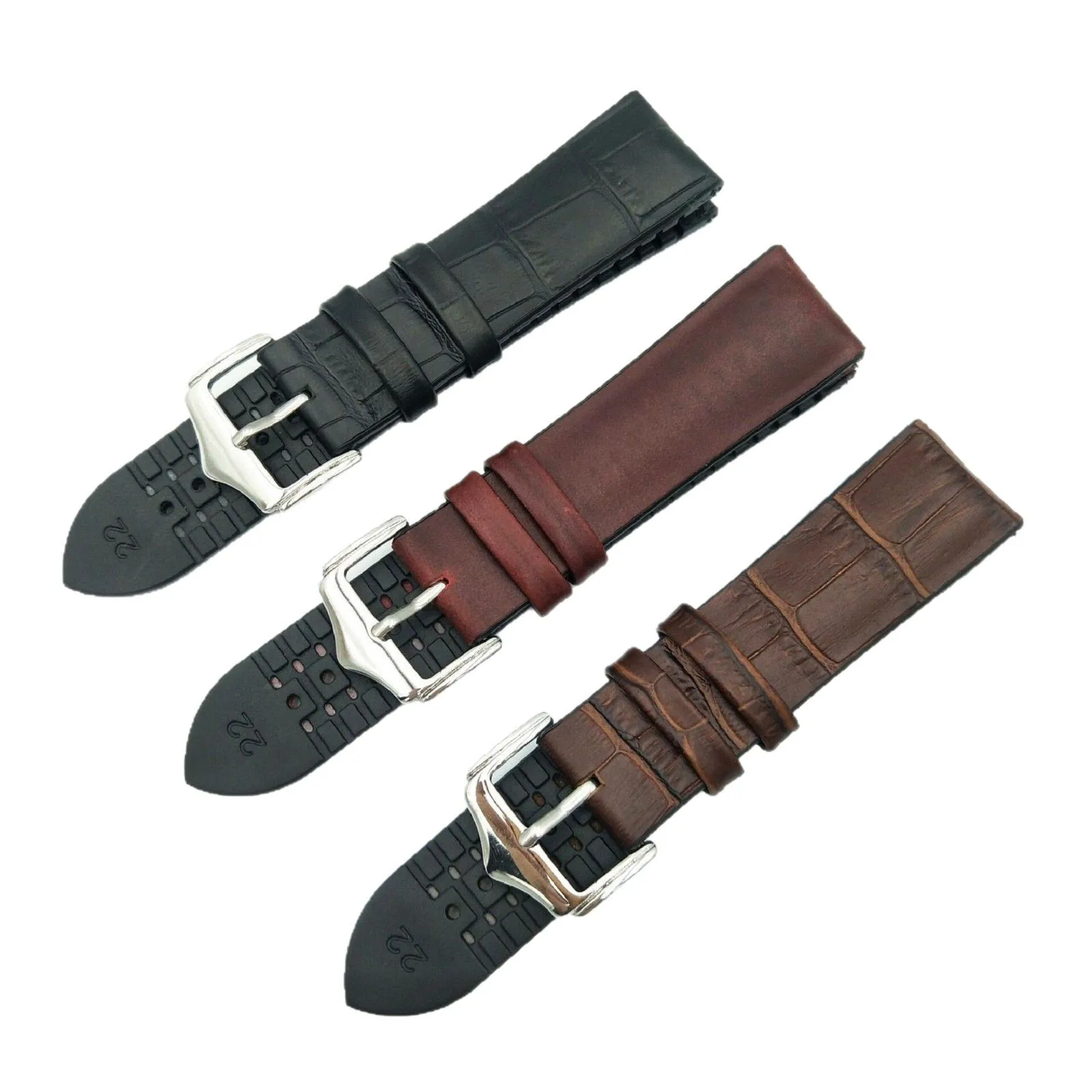 Crocodile pattern waterproof silicone+leather strap 20/22mm unisex silicone fit leather classic durable strap
Crocodile pattern waterproof silicone+leather strap 20/22mm unisex silicone fit leather classic durable strap
