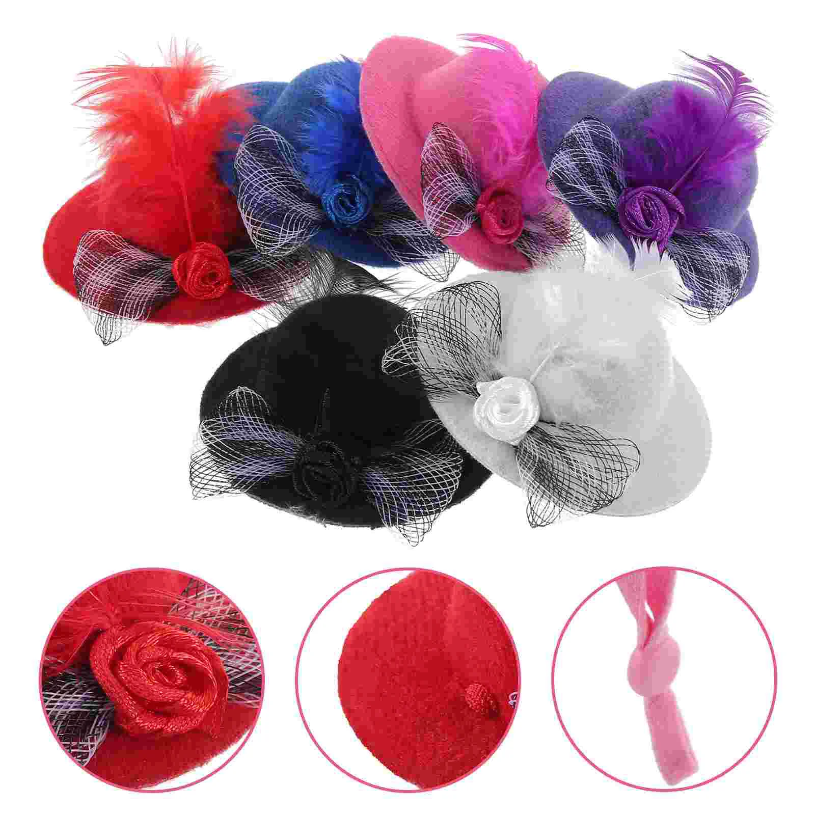 6 Pcs Miniature Net Flower Hats for Dolls Craft Lightweight Style Tiny Bow Tie Pet Hat Polyester Small Top Hat
6 Pcs Miniature Net Flower Hats for Dolls Craft Lightweight Style Tiny Bow Tie Pet Hat Polyester Small Top Hat