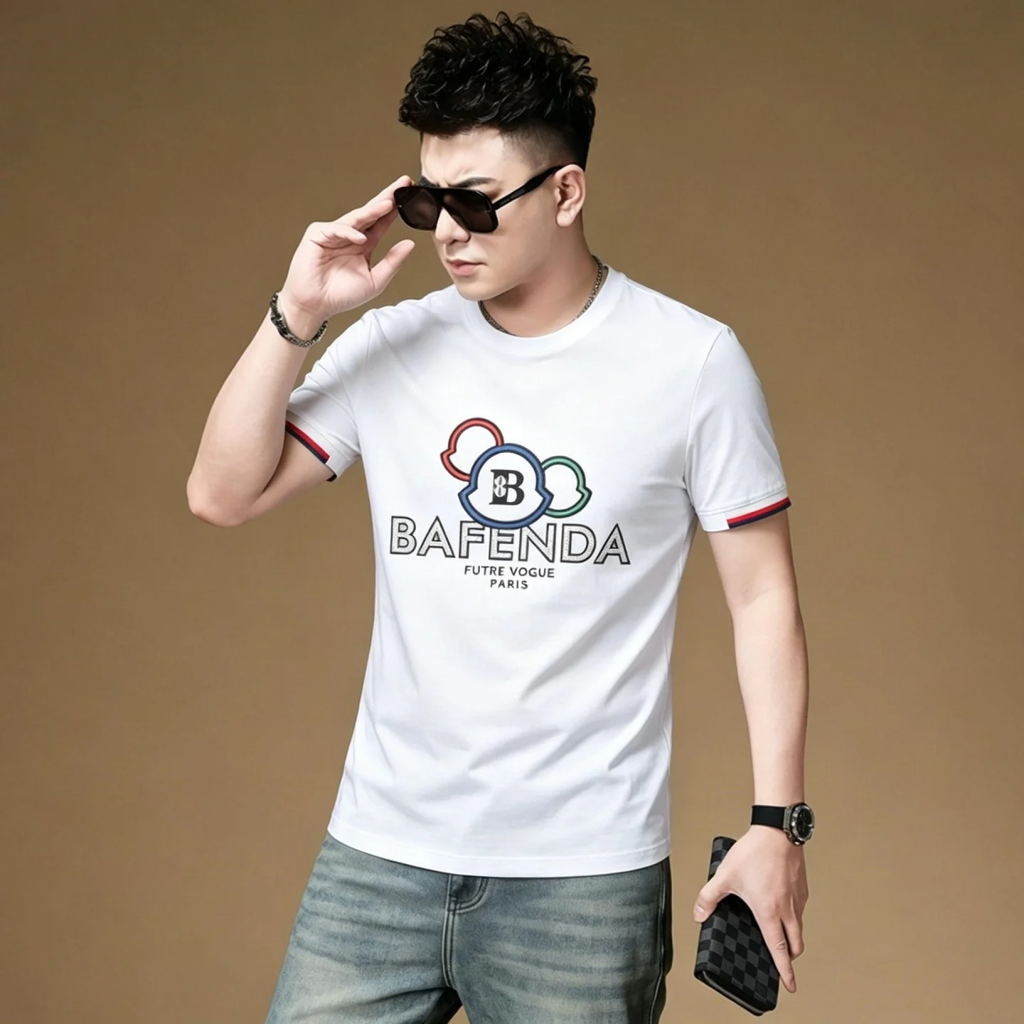 Summer 2026 Men's Slim Fit ort Sve T-irt Luxury Light Breathable Silk Cotton Printed Letter Casual round Ne Top
Summer 2026 Men's Slim Fit ort Sve T-irt Luxury Light Breathable Silk Cotton Printed Letter Casual round Ne Top