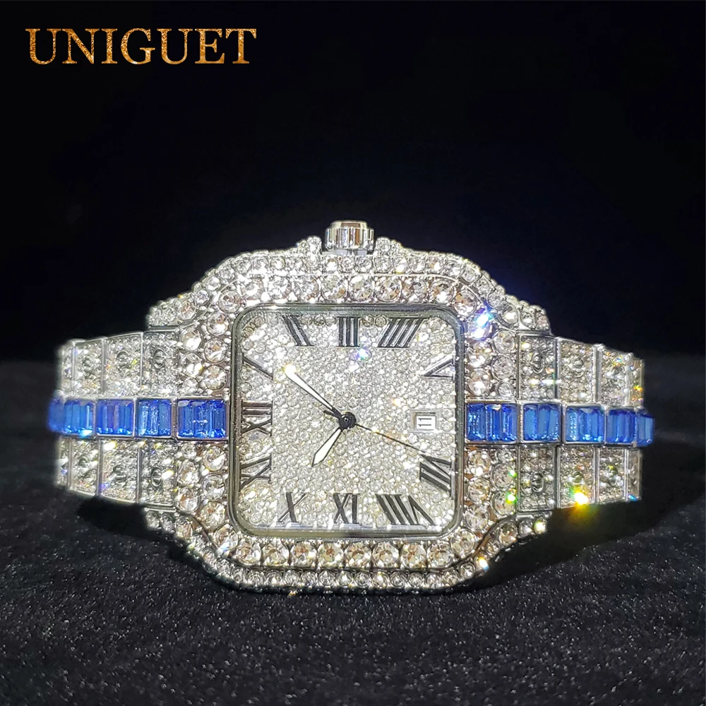 Мужские часы UNIGUET с синими бриллиантами, зеленый, красный, красочный календарь со льдом, мужские часы, кварцевые квадратные часы, дропшиппинг
Мужские часы UNIGUET с синими бриллиантами, зеленый, красный, красочный календарь со льдом, мужские часы, кварцевые квадратные часы, дропшиппинг