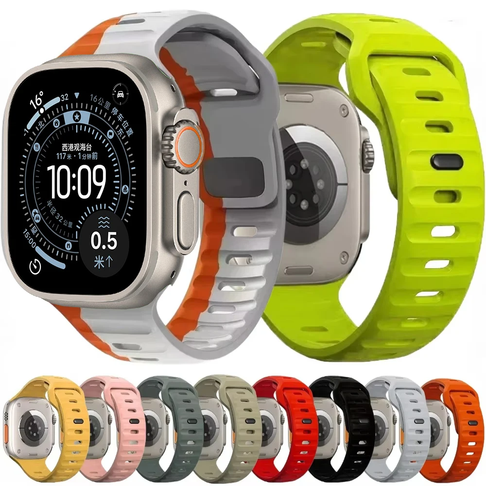 Silicone Strap for Apple Watch Ultra 3 2 1 49mm 46mm 45mm 44mm 42mm 41mm 40mm Sport Watchband iWatch Series 11 10 9 8 7 6 5 SE 3
Silicone Strap for Apple Watch Ultra 3 2 1 49mm 46mm 45mm 44mm 42mm 41mm 40mm Sport Watchband iWatch Series 11 10 9 8 7 6 5 SE 3