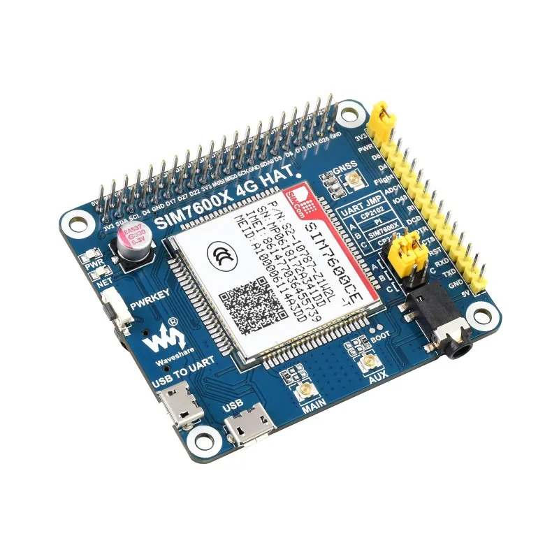 Шляпа SIM7600CE 4G для Raspberry Pi, поддержка LTE Cat-4 4G / 3G/2G, позиционирование GNSS, для Китая
Шляпа SIM7600CE 4G для Raspberry Pi, поддержка LTE Cat-4 4G / 3G/2G, позиционирование GNSS, для Китая