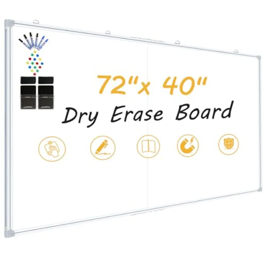 6x3.5 Ft Magnetic Whiteboard for Wall72" x 40" Foldable Dry Erase Board with Non-Glare Surface Silver Frame Hanging Board for C
6x3.5 Ft Magnetic Whiteboard for Wall72" x 40" Foldable Dry Erase Board with Non-Glare Surface Silver Frame Hanging Board for C