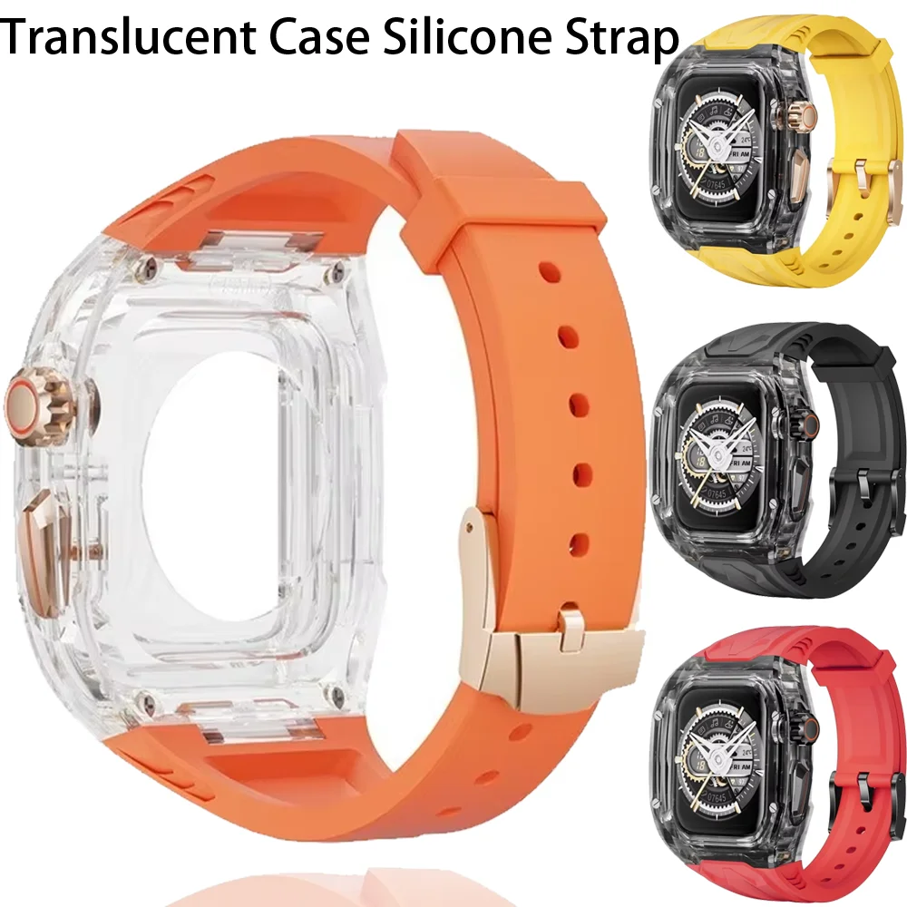 Translucent Case Silicone Strap for Apple Watch Ultra 2/1 10 46mm Protective Shell iWatch 9 8 7 45mm 41mm 6 5 4 SE 40mm44mm Belt
Translucent Case Silicone Strap for Apple Watch Ultra 2/1 10 46mm Protective Shell iWatch 9 8 7 45mm 41mm 6 5 4 SE 40mm44mm Belt