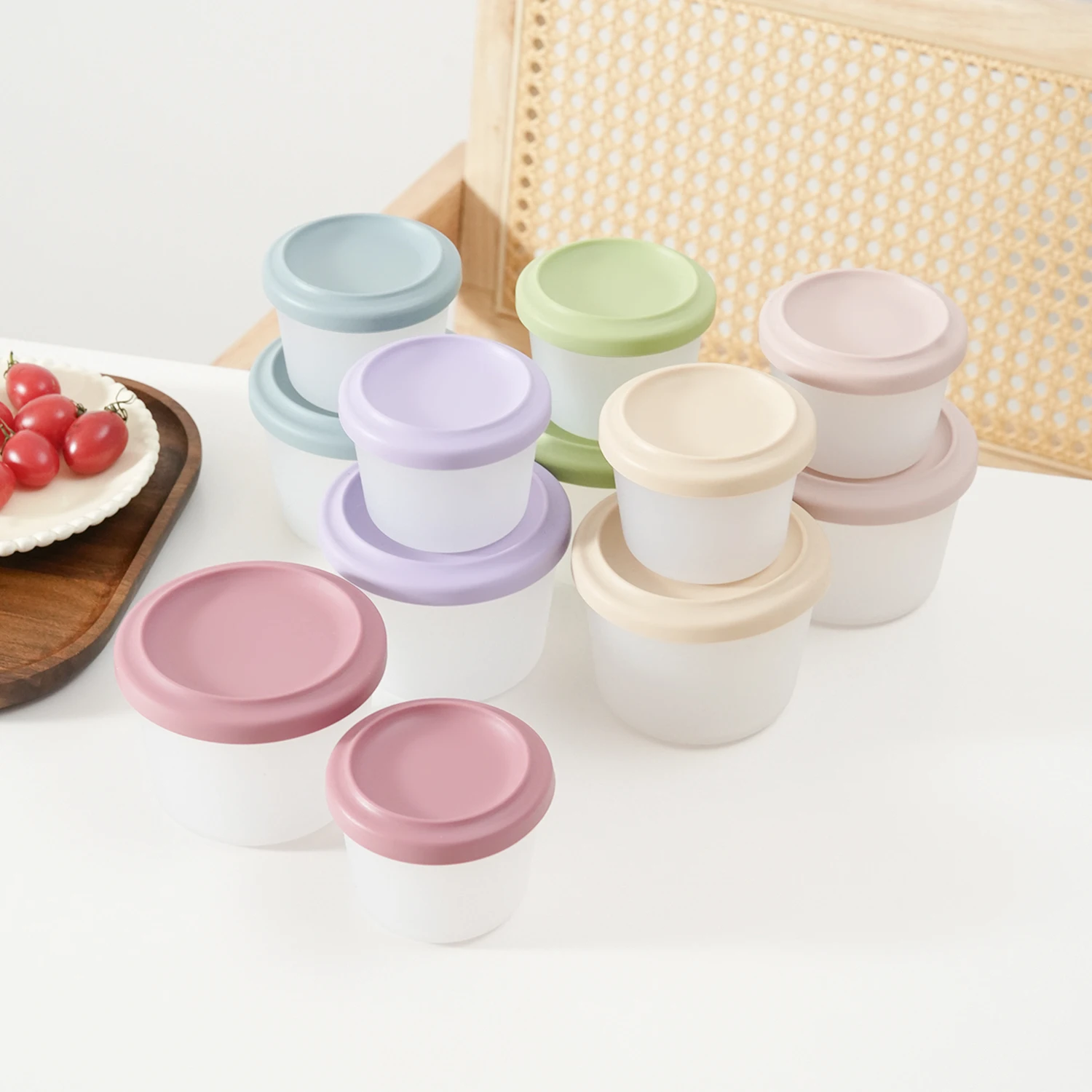 Набор из 2 круглых силиконовых контейнеров для детского питания без БФА с крышками, портативные, для прикорма, для самостоятельного кормления малышей, посуда для обеда
Набор из 2 круглых силиконовых контейнеров для детского питания без БФА с крышками, портативные, для прикорма, для самостоятельного кормления малышей, посуда для обеда