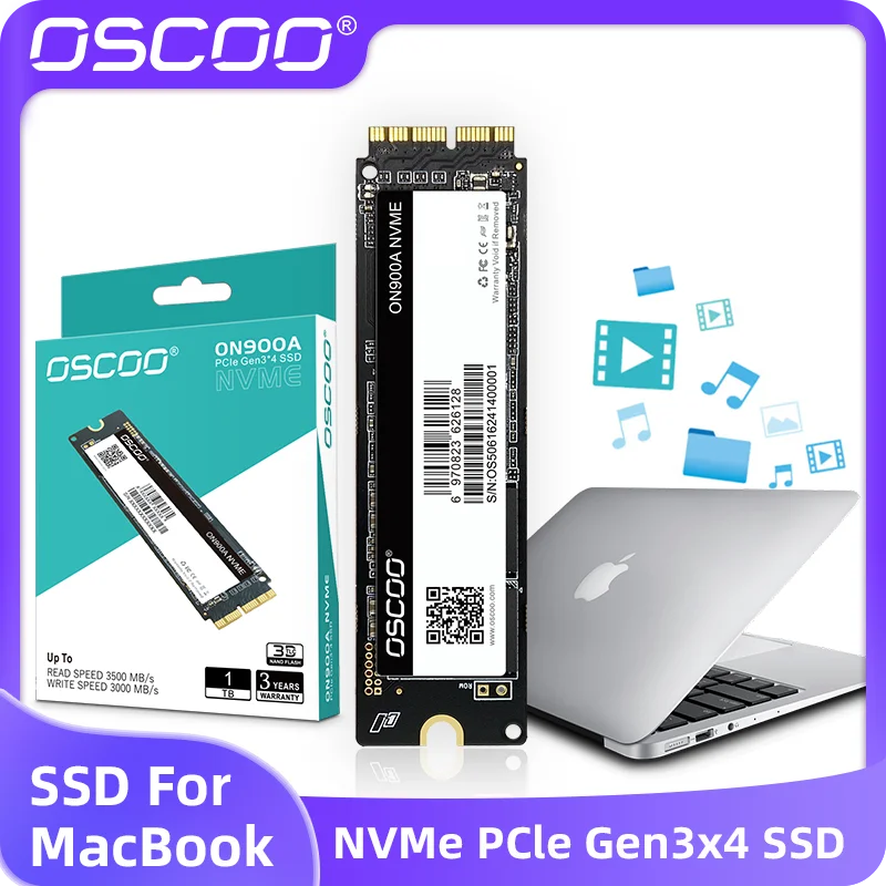 OSCOO SSD Internal Solid State Disk for 2013-2017 Macbook Air A1465 A1466& 2013-2016 Macbook Pro A1502 A1398 &2014 MacMini A1347
OSCOO SSD Internal Solid State Disk for 2013-2017 Macbook Air A1465 A1466& 2013-2016 Macbook Pro A1502 A1398 &2014 MacMini A1347