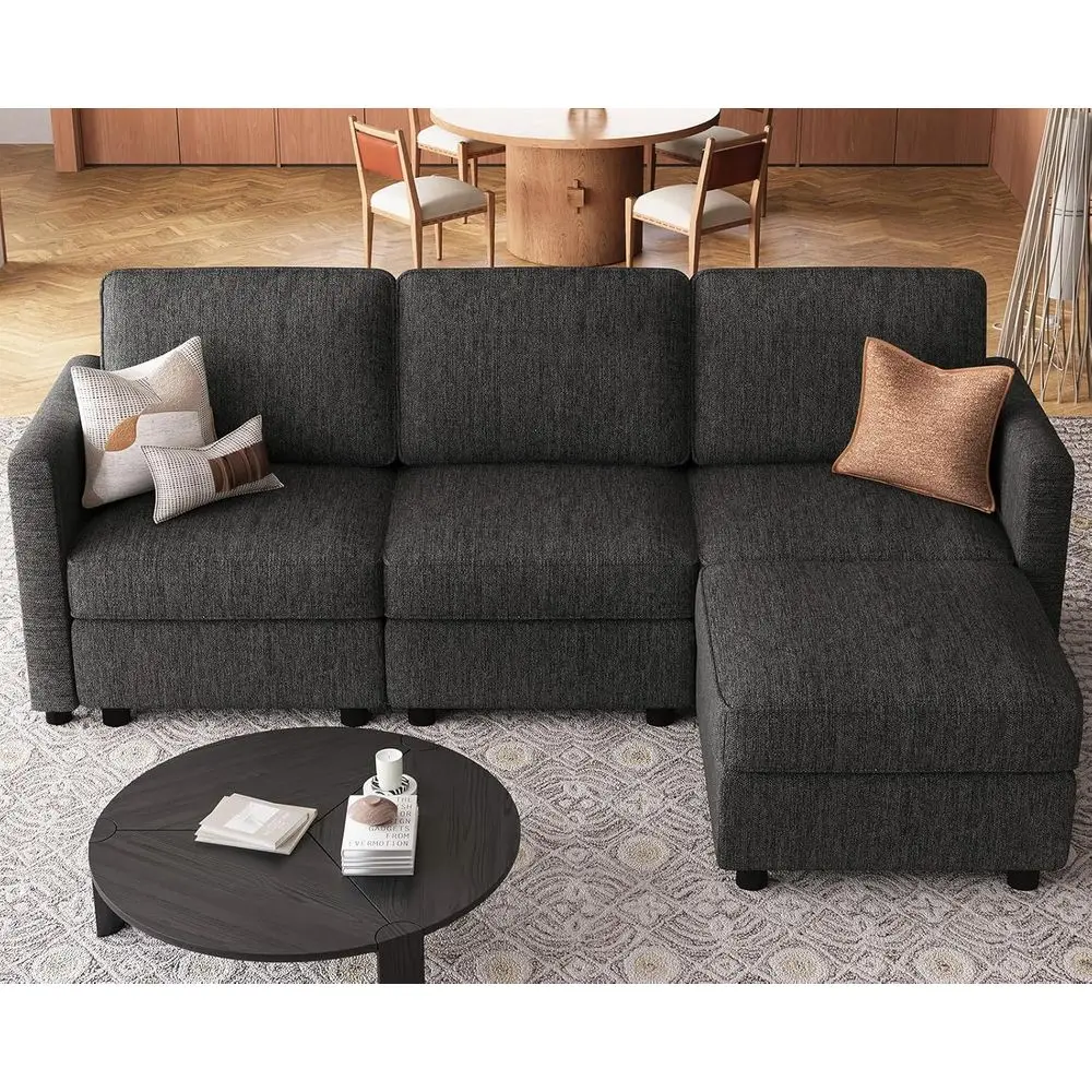 84.3 Grey 4-Seat L-Shaped Washable Sectional Sofa with Storage and Chaise for Comfortable Living Room
84.3 Grey 4-Seat L-Shaped Washable Sectional Sofa with Storage and Chaise for Comfortable Living Room
