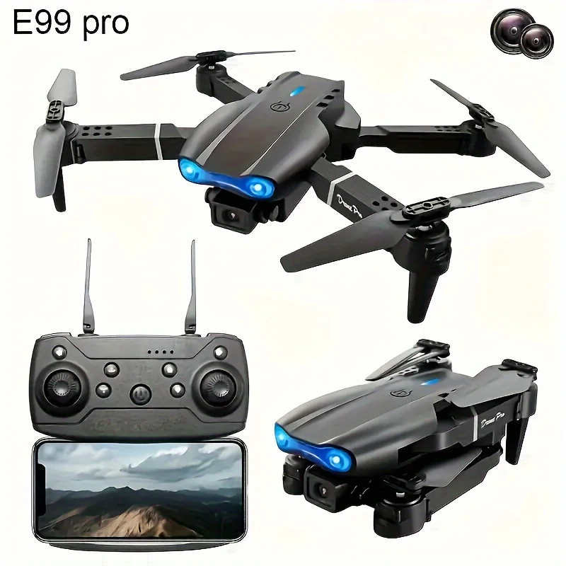 E99/E88 4K Professional RC Drone Wide HD Camera WIFI FPV Real Time Transmission One Key Start Ideal Gift Toy for Adults and Kids
E99/E88 4K Professional RC Drone Wide HD Camera WIFI FPV Real Time Transmission One Key Start Ideal Gift Toy for Adults and Kids