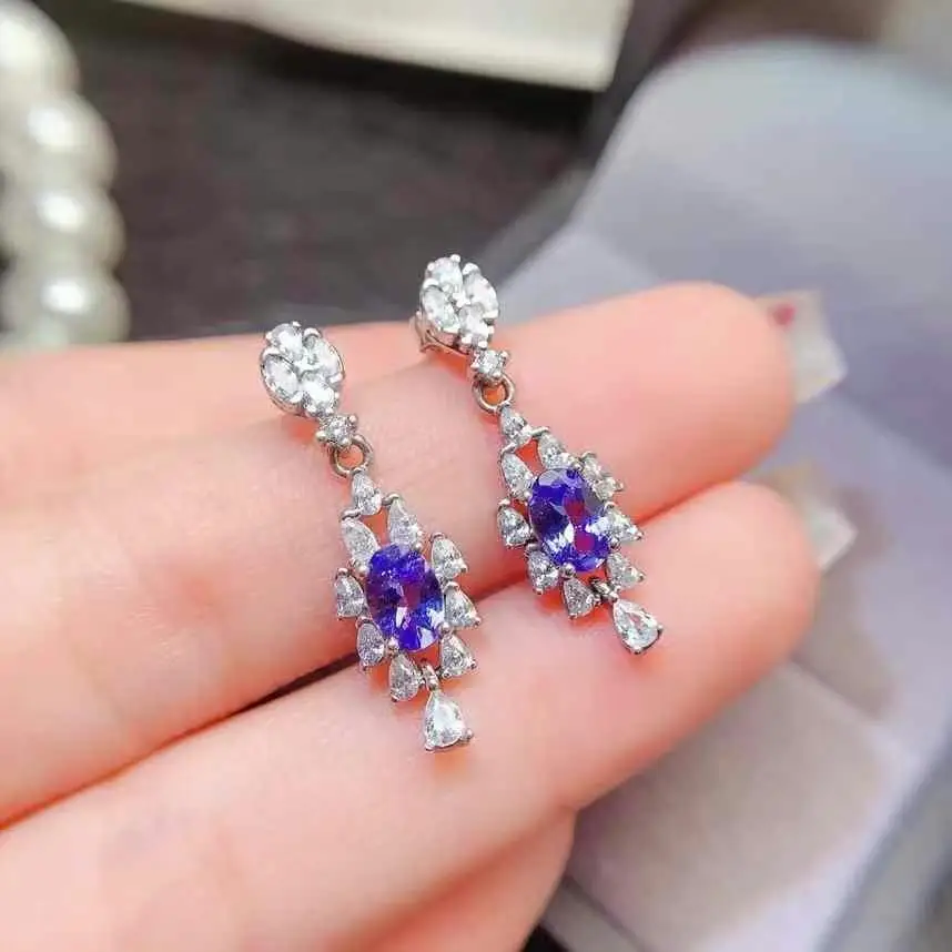 New Trendy 100% Natural Tanzanite Earring 925 Sterling Silver Women Real Tanzanite earrings
New Trendy 100% Natural Tanzanite Earring 925 Sterling Silver Women Real Tanzanite earrings