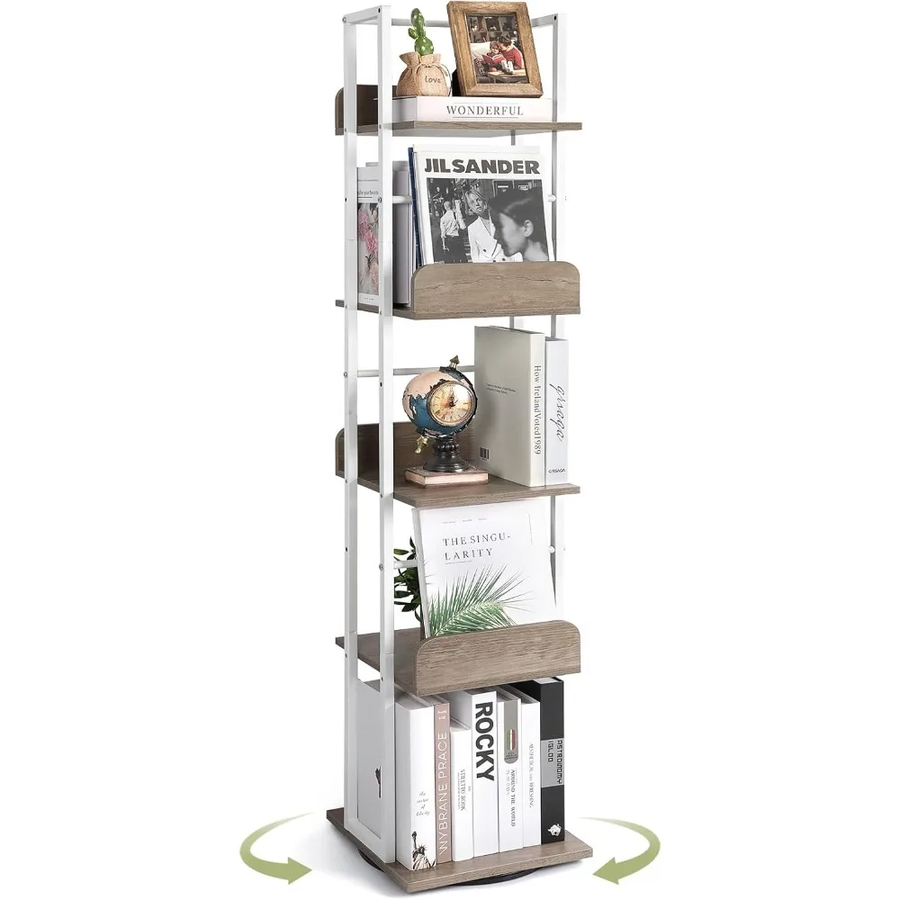 Bookshelf, 5 tier corner rotating bookshelf tower, tall industrial bookshelf, narrow bookshelf, white wood and metal
Bookshelf, 5 tier corner rotating bookshelf tower, tall industrial bookshelf, narrow bookshelf, white wood and metal