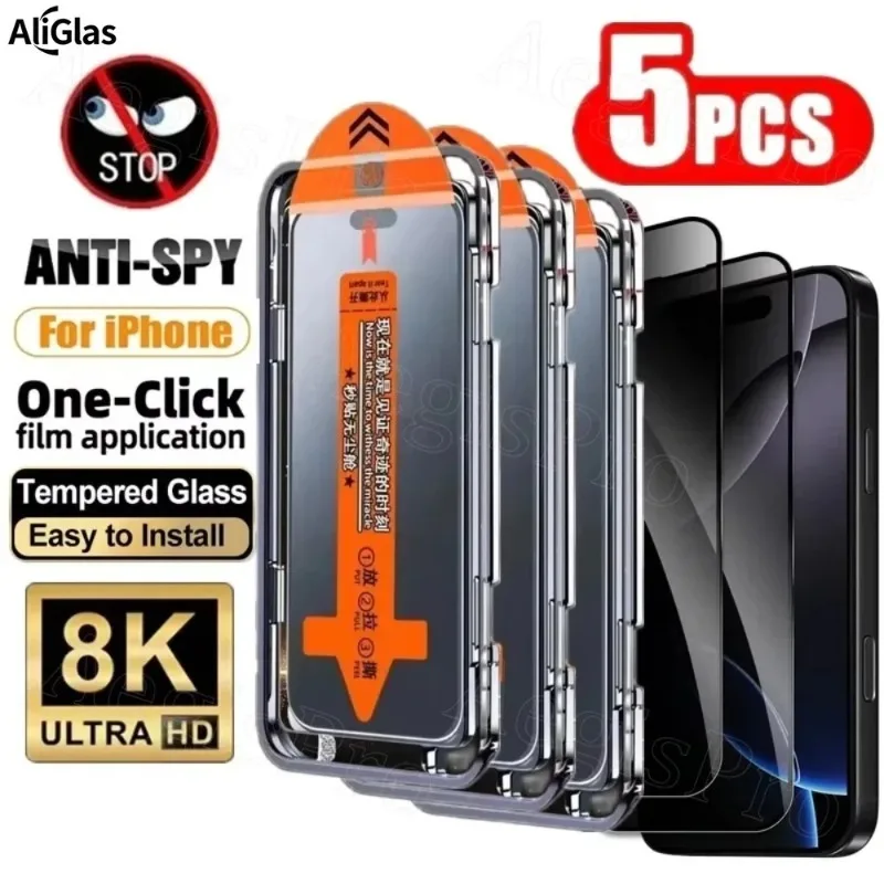 5PCS Privacy Screen Protector for IPhone 17 16 15 Pro Dust Free Install Anti-Spy Tempered Glass for IPhone 17 16 15 Anti-Shatter
5PCS Privacy Screen Protector for IPhone 17 16 15 Pro Dust Free Install Anti-Spy Tempered Glass for IPhone 17 16 15 Anti-Shatter
