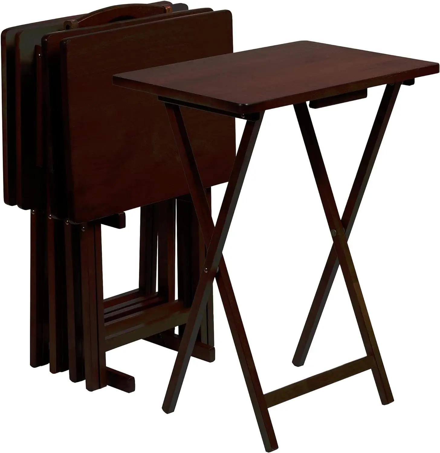 Lightweight Rectangular Solid Wooden Indoor Home Folding TV Snack Tray Portable Tables with Compact Storage Rack, Espresso
Lightweight Rectangular Solid Wooden Indoor Home Folding TV Snack Tray Portable Tables with Compact Storage Rack, Espresso