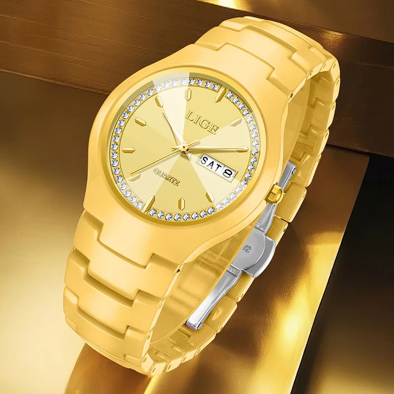 LIGE новые золотые кварцевые часы для женщин, простые элегантные керамические женские водонепроницаемые часы, модные женские часы с датой недели, Reloj Mujer
LIGE новые золотые кварцевые часы для женщин, простые элегантные керамические женские водонепроницаемые часы, модные женские часы с датой недели, Reloj Mujer