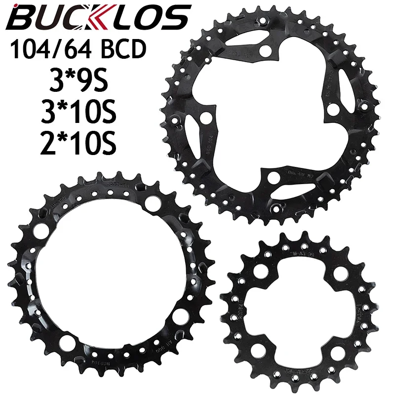 BUCKLOS MTB chainring 2*10S 3*10S 3*9S mountain bike chainwheel double triple speed bicycle crown 22T 24T 32T 42T 44T 26T 38T
BUCKLOS MTB chainring 2*10S 3*10S 3*9S mountain bike chainwheel double triple speed bicycle crown 22T 24T 32T 42T 44T 26T 38T