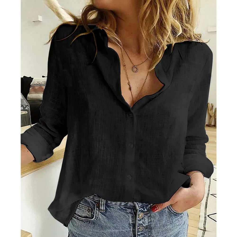 Women's casual collar cotton linen loose shirt retro shirt long sleeved button up top for office women waist cinching outerwear
Women's casual collar cotton linen loose shirt retro shirt long sleeved button up top for office women waist cinching outerwear