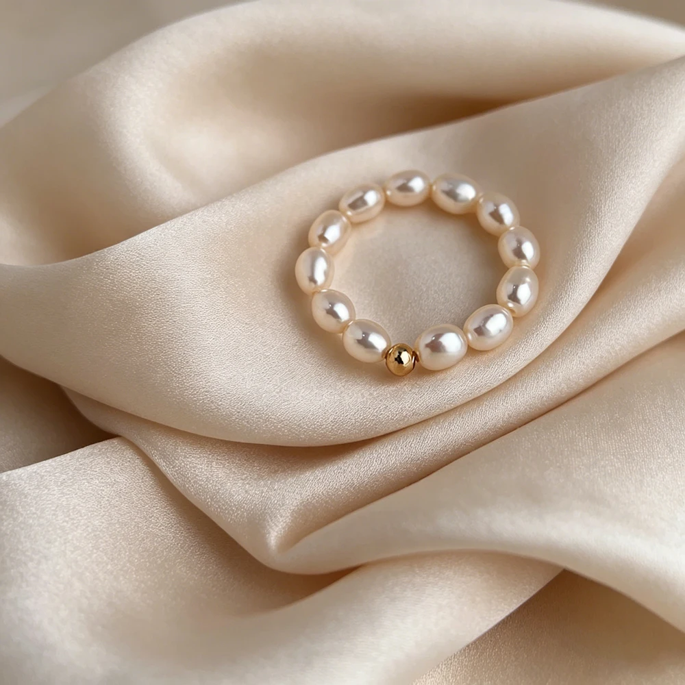 3-4mm Rice Shape Freshwater Pearl Rings for Women 18K Gold Plated Bead Elastic White Pink Rings for Women Jewelry Gift 2026 New
3-4mm Rice Shape Freshwater Pearl Rings for Women 18K Gold Plated Bead Elastic White Pink Rings for Women Jewelry Gift 2026 New
