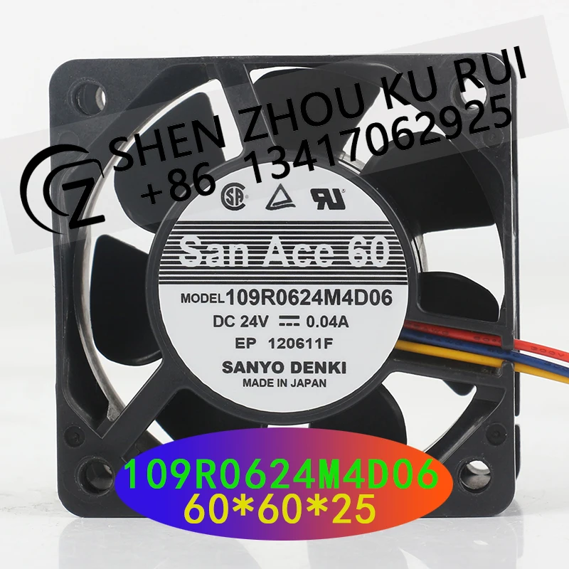 Sanyo 24V 0.04A 6025 60X60X25MM 6CM inverter silent three-wire double ball bearing 109R0624M4D06 Cooling fan
Sanyo 24V 0.04A 6025 60X60X25MM 6CM inverter silent three-wire double ball bearing 109R0624M4D06 Cooling fan