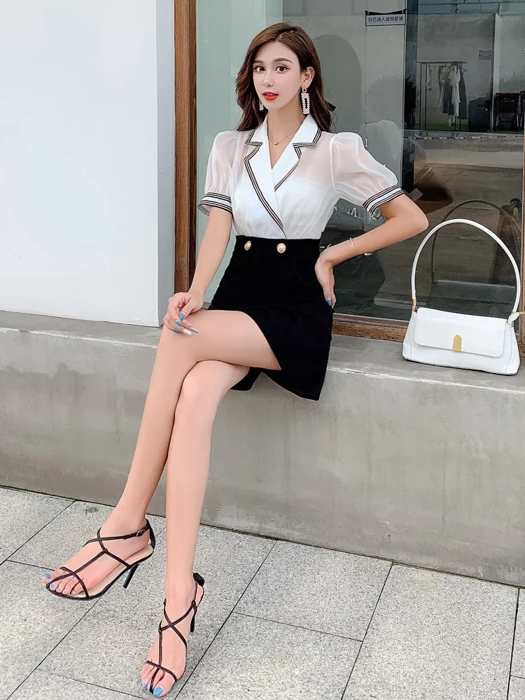 Black White Patchwork Pantsuit Women's Summer Fashionable High Waist Wide Leg Pants Skirt Design Slimming Effect
Black White Patchwork Pantsuit Women's Summer Fashionable High Waist Wide Leg Pants Skirt Design Slimming Effect