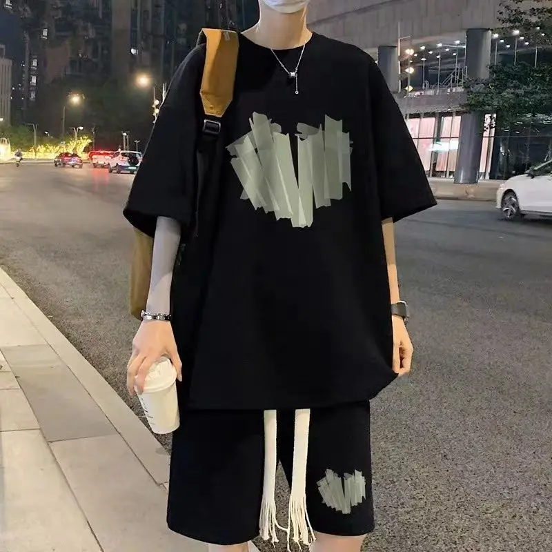 Men Summer Casual Two Piece Outfit Short Sleeve Loose Tracksuit Plus Size Oversized T Shirt with Shorts Set
Men Summer Casual Two Piece Outfit Short Sleeve Loose Tracksuit Plus Size Oversized T Shirt with Shorts Set