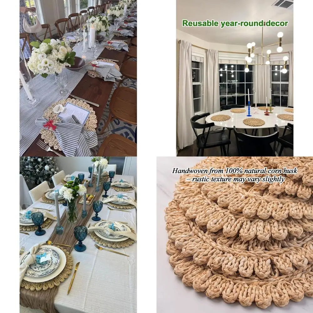 Set of 12 Bohemian Rattan Round Placemats | Natural Woven Farmhouse Table Mats | Spring-Inspired Wicker Chargers
Set of 12 Bohemian Rattan Round Placemats | Natural Woven Farmhouse Table Mats | Spring-Inspired Wicker Chargers