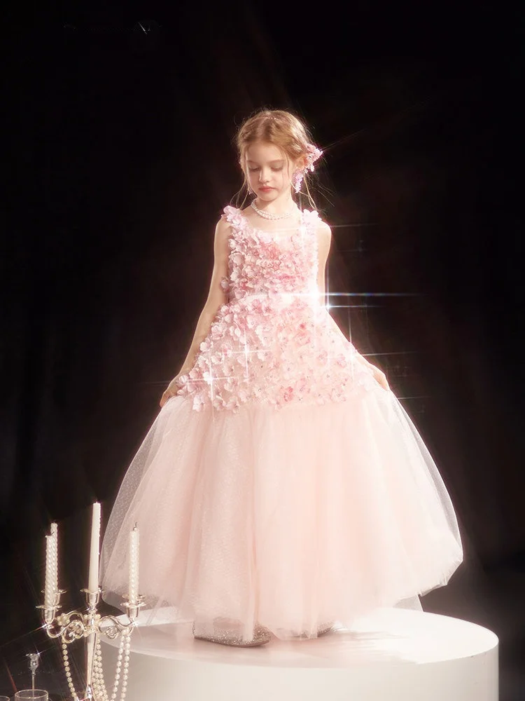 Custom Flower Girl Dress Wedding Dress First Christmas Party Kids Sleeveless 3D Floral Appliqué Tulle Ball Gown Formal Pageant
Custom Flower Girl Dress Wedding Dress First Christmas Party Kids Sleeveless 3D Floral Appliqué Tulle Ball Gown Formal Pageant