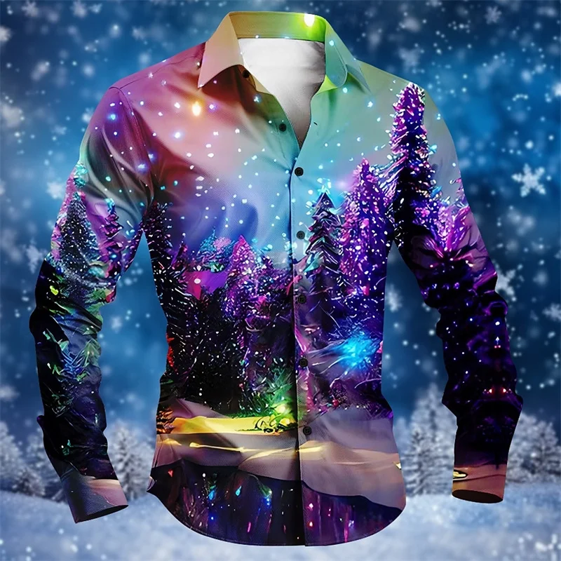 Christmas Tree Snowflake Fashion Casual Men's Button Shirt Long Sleeve Party Evening Daily Autumn Winter Lapel Shirt 3D Printing
Christmas Tree Snowflake Fashion Casual Men's Button Shirt Long Sleeve Party Evening Daily Autumn Winter Lapel Shirt 3D Printing