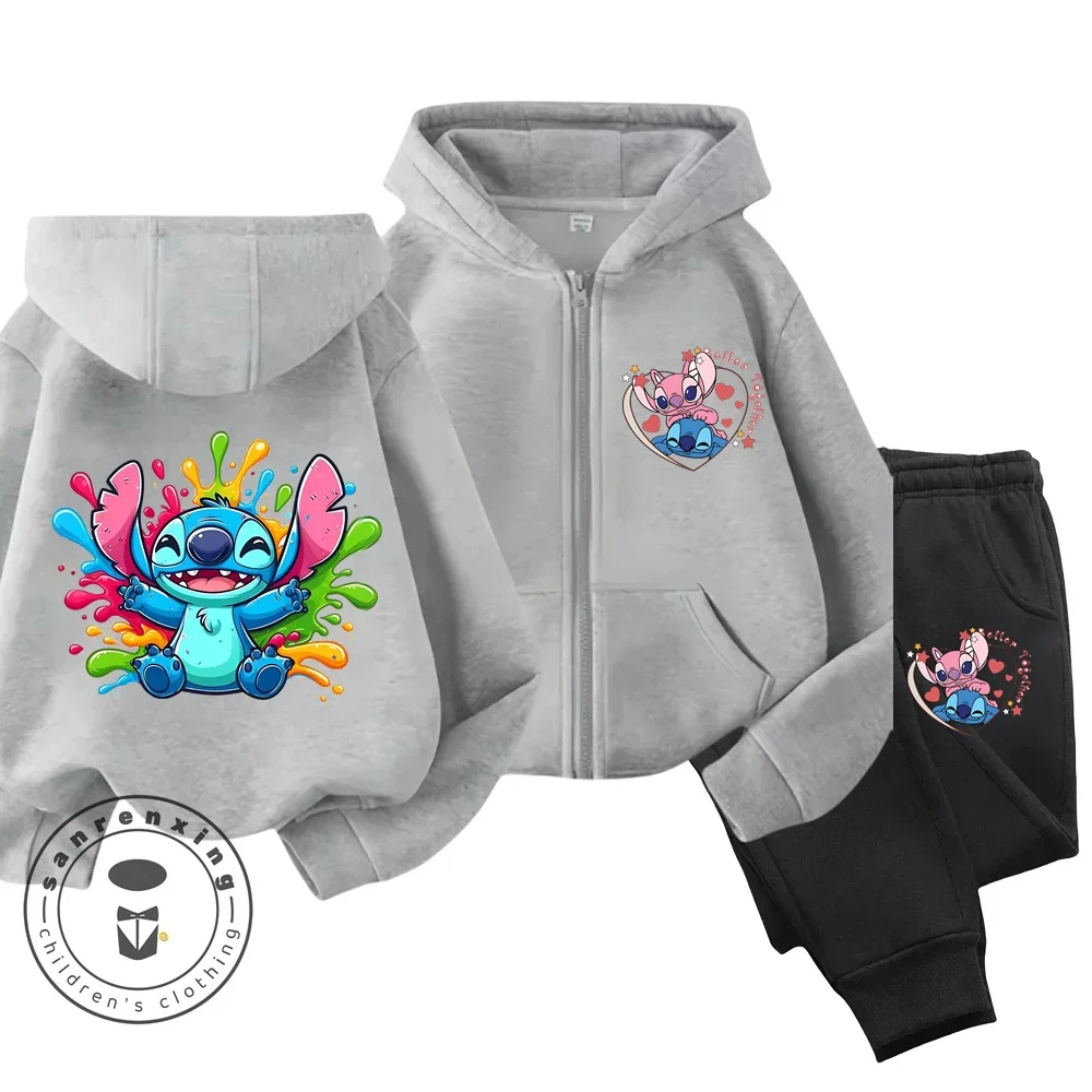 Cute Diensy Stitch Kids Sports Zipper Suit Kawaii Stitch Sweater Anime Kuromi Stitch Children Hoodie Sweatpants Set Girl Gift
Cute Diensy Stitch Kids Sports Zipper Suit Kawaii Stitch Sweater Anime Kuromi Stitch Children Hoodie Sweatpants Set Girl Gift