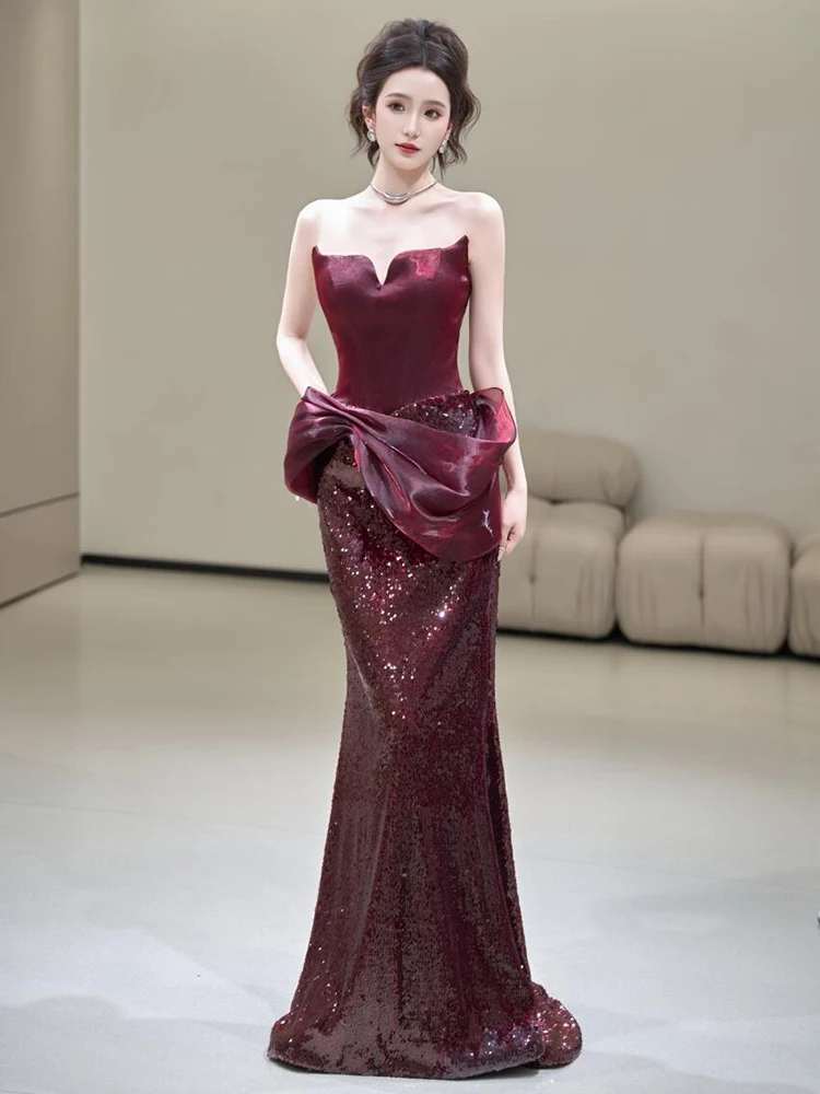 Элегантное вечернее платье с открытыми плечами для свадебного банкета, роскошное корейское длинное платье
Элегантное вечернее платье с открытыми плечами для свадебного банкета, роскошное корейское длинное платье