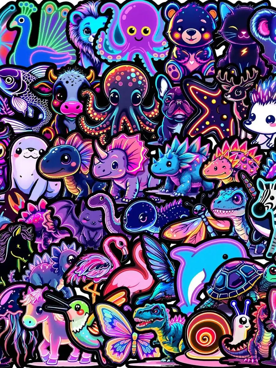 50pcs Neon Animal Stickers, Neon Decor, Cartoon Graffiti Decorative Stickers, Cool Stickers, Colorful
50pcs Neon Animal Stickers, Neon Decor, Cartoon Graffiti Decorative Stickers, Cool Stickers, Colorful