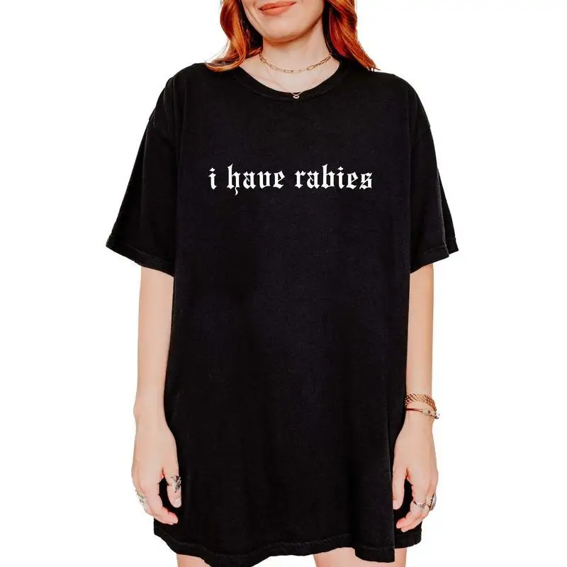 Unisex Funny I Have Rabies T-shirt Gothic Alt Aesthetic Slogan Tee Humorous Graphic Top Women Men Streetwear
Unisex Funny I Have Rabies T-shirt Gothic Alt Aesthetic Slogan Tee Humorous Graphic Top Women Men Streetwear