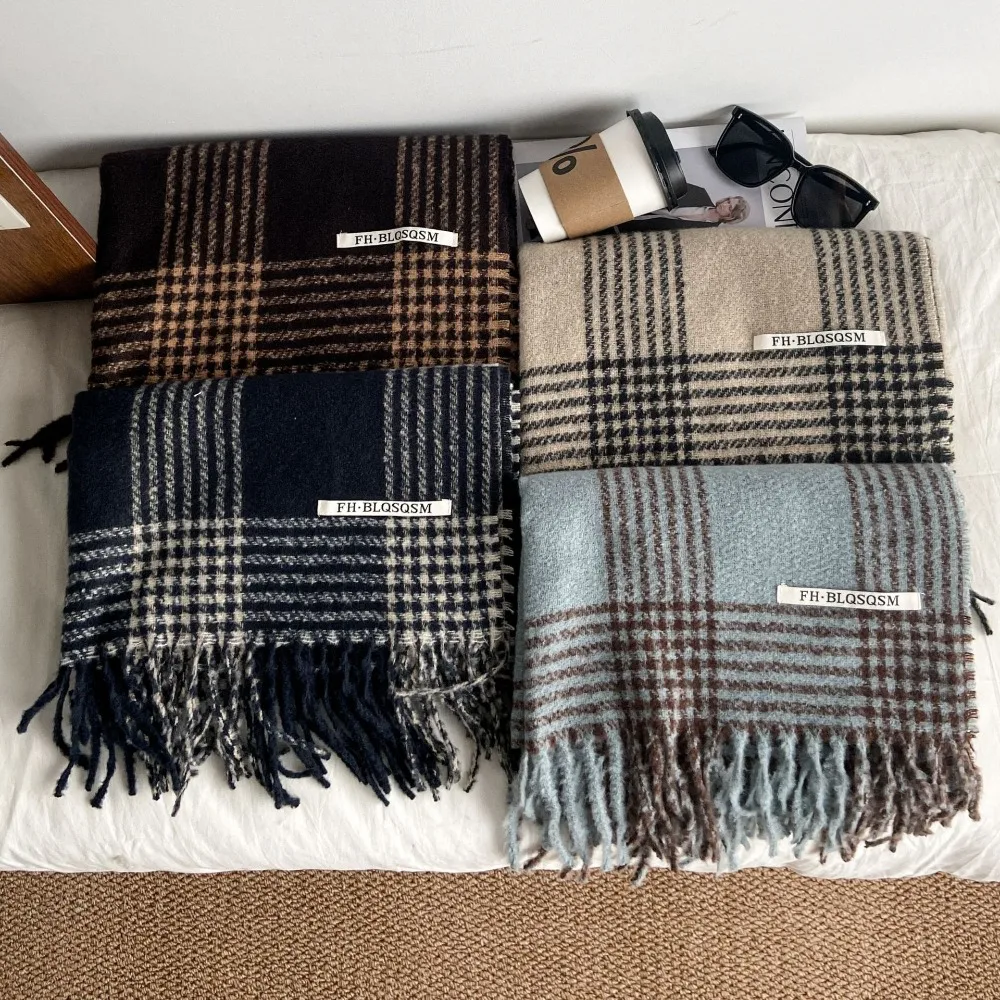 New Imitation Cashmere Plaid Scarf Thick Keep Warm Knitted Scarf Korean Style Warm Scarf
New Imitation Cashmere Plaid Scarf Thick Keep Warm Knitted Scarf Korean Style Warm Scarf