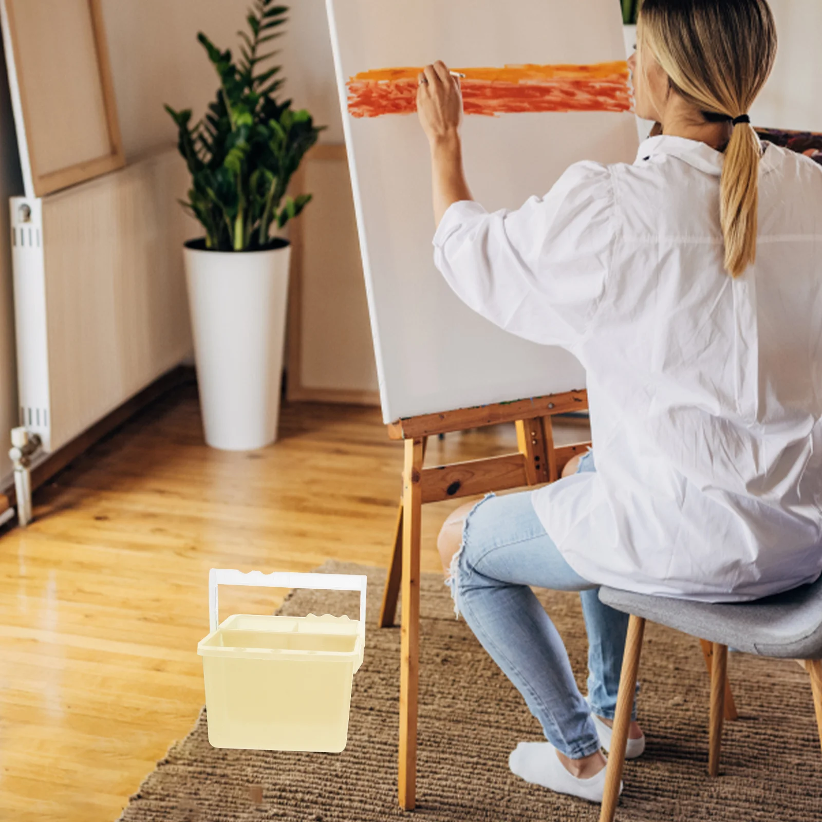 2pcs Paint Brush Washer Reusable Water Bucket Brush Cleaner Stand Holder For Artists Daily Use Household School Plastic Basin
2pcs Paint Brush Washer Reusable Water Bucket Brush Cleaner Stand Holder For Artists Daily Use Household School Plastic Basin