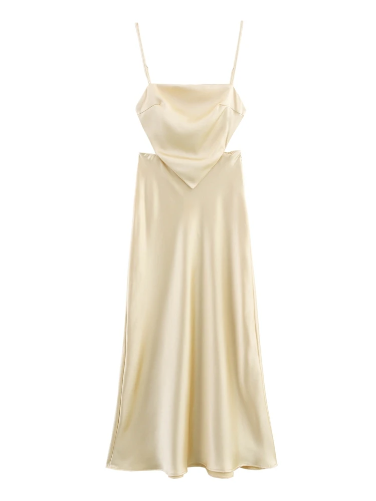 OUROPEAN ZTATION 2025 Summer New Woman Casual Satin Dresses Top Trendy Lady Sleeveless Midi Skirt Ruffles Regular Fit Slip dress 
OUROPEAN ZTATION 2025 Summer New Woman Casual Satin Dresses Top Trendy Lady Sleeveless Midi Skirt Ruffles Regular Fit Slip dress