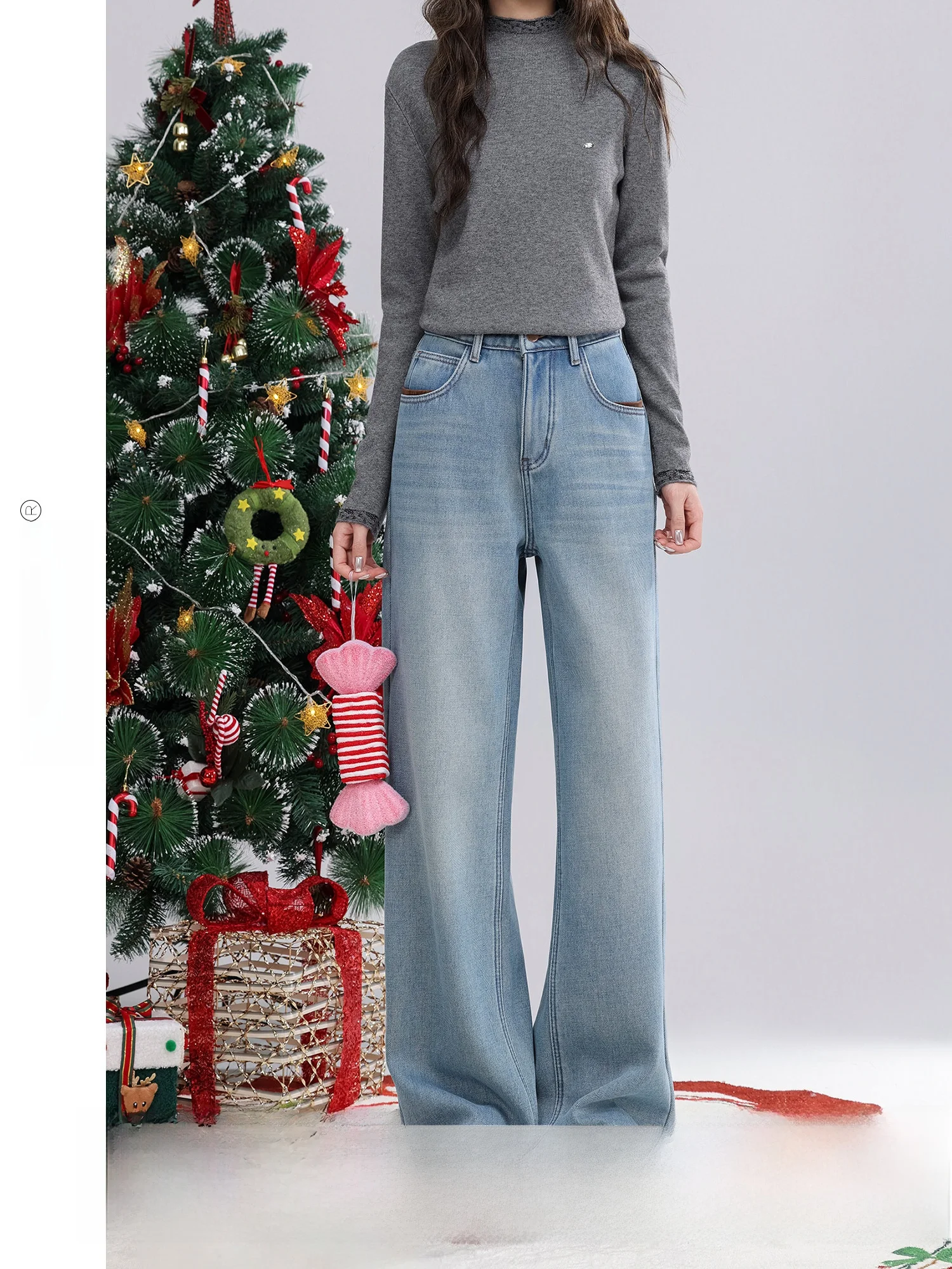 Retro Blue Fleece Lined Casual Women's Jeans Warm Comfortable High Waist Wide Leg Pants Zipper Closure Color Winter Wear
Retro Blue Fleece Lined Casual Women's Jeans Warm Comfortable High Waist Wide Leg Pants Zipper Closure Color Winter Wear