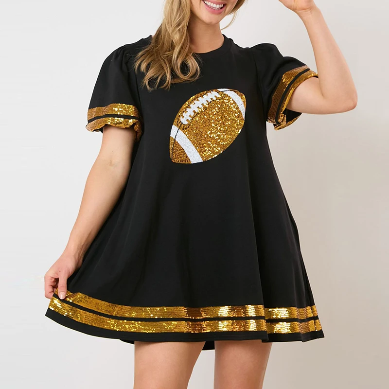 Ladies O Neck Sequin Patchwork Party Dress Summer Short Sleeved Loose Dress Casual Pattern Printed Pleated Mini Dresses Vestidos
Ladies O Neck Sequin Patchwork Party Dress Summer Short Sleeved Loose Dress Casual Pattern Printed Pleated Mini Dresses Vestidos