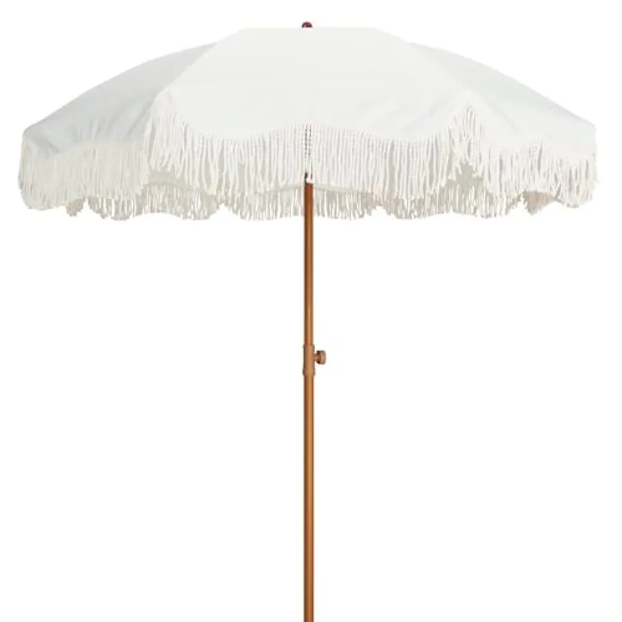 Boho Fringe Umbrella Outdoor Patio, 6.5ft UPF50+ Picnic Umbrella with Tassels with Steel Pole and Push Button Tilt
Boho Fringe Umbrella Outdoor Patio, 6.5ft UPF50+ Picnic Umbrella with Tassels with Steel Pole and Push Button Tilt