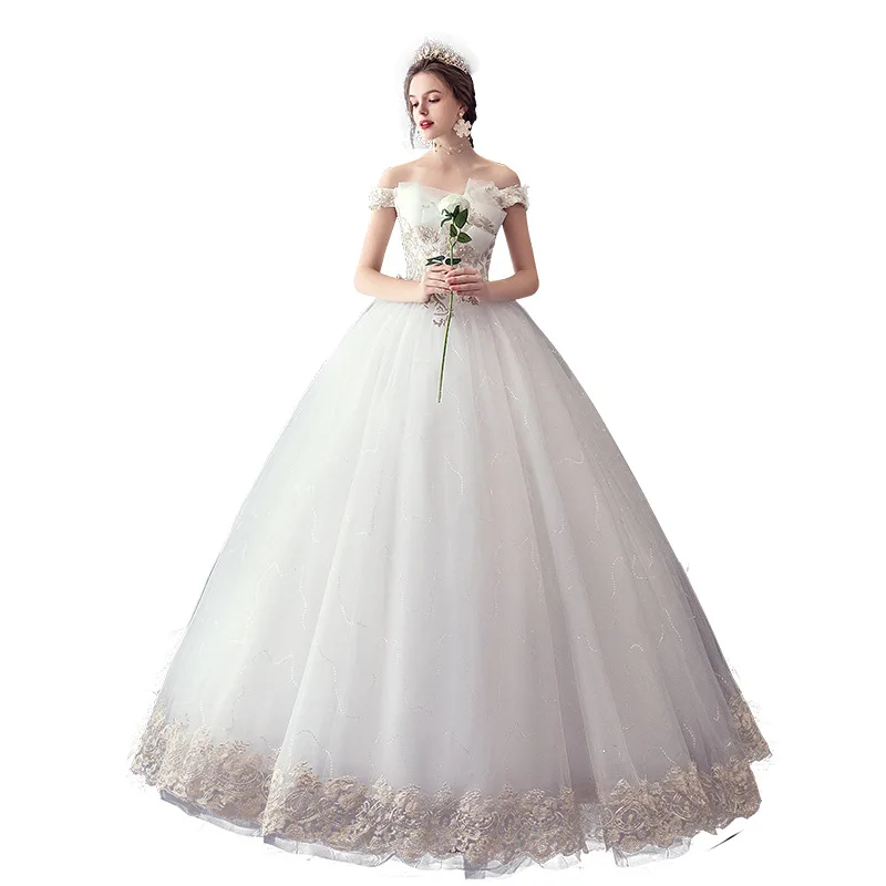 Customized New Wedding Dress Ball Gowns Bride One-word Shoulder Large Size Wedding Dresses Lace Up Dresses Vestido De Novia
Customized New Wedding Dress Ball Gowns Bride One-word Shoulder Large Size Wedding Dresses Lace Up Dresses Vestido De Novia