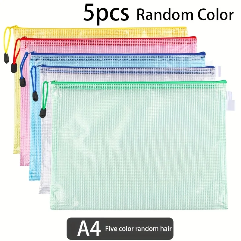 5pcs/lot Gridding Waterproof Zipper Bag Clear PVC A4 Binder Pockets Document Pen Filing Products Folders for Office & School
5pcs/lot Gridding Waterproof Zipper Bag Clear PVC A4 Binder Pockets Document Pen Filing Products Folders for Office & School