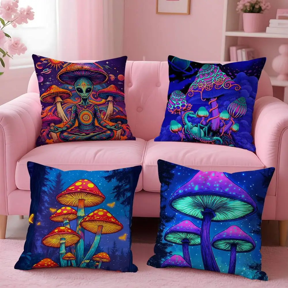 Fashion Fluorescent Mushroom Pillow Case Anti-dustmite Pillowcase Invisible zipper silky short plush Sofa cushion cover
Fashion Fluorescent Mushroom Pillow Case Anti-dustmite Pillowcase Invisible zipper silky short plush Sofa cushion cover