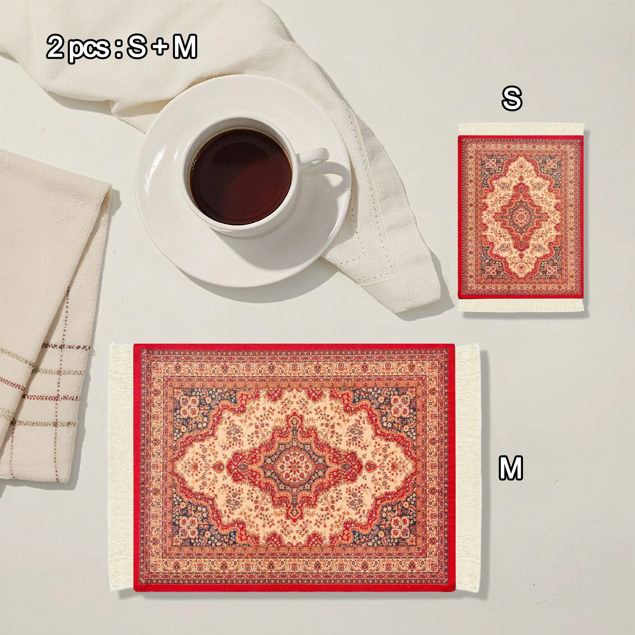 2PCS Red Retro Mouse Pad and Coasters Woven Tassel Mousepad Non-Slip Rubber Base Small DeskMat(S+M)
2PCS Red Retro Mouse Pad and Coasters Woven Tassel Mousepad Non-Slip Rubber Base Small DeskMat(S+M)